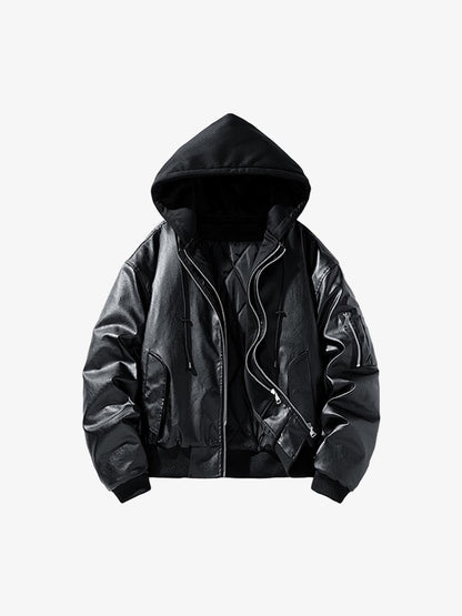 Stylish Velvet Bomber Jacket with Leather Collar for Men 