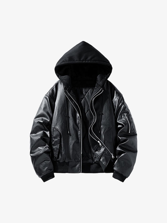 Stylish Velvet Bomber Jacket with Leather Collar for Men 