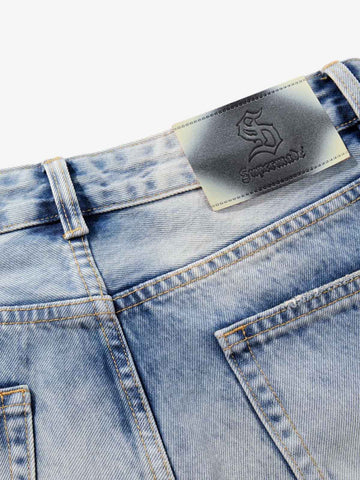 Washed Splatter-Paint Jeans 
