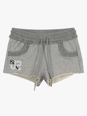 Embroidered Raw Hem Mini Shorts