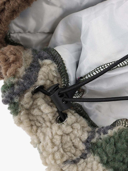 Streetwear Camouflage Fleece Pullover Hoodie 