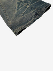 Washed Floral Graphic Flared Jeans