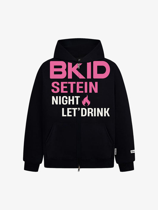 Stylish Hooded Sweatshirt with Bold Graphic Print for Night Out Adventures 