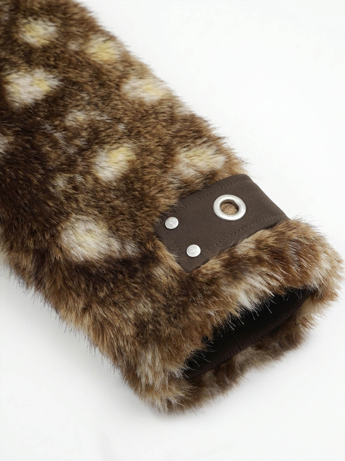 Deer Print Faux-Fur Zip Coat