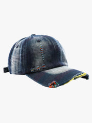 Vintage Washed Distressed Denim Baseball Cap 