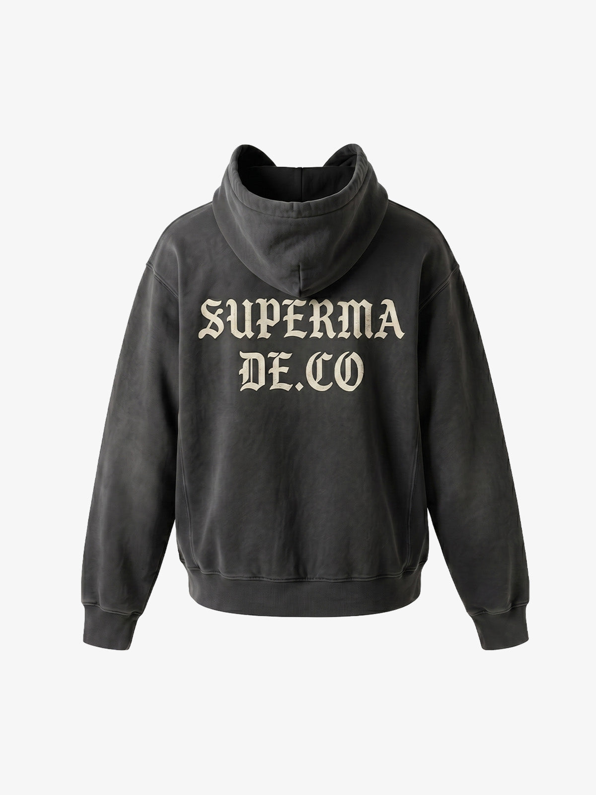Fleece Cotton Blend Hoodie with Lip Print Embroidery