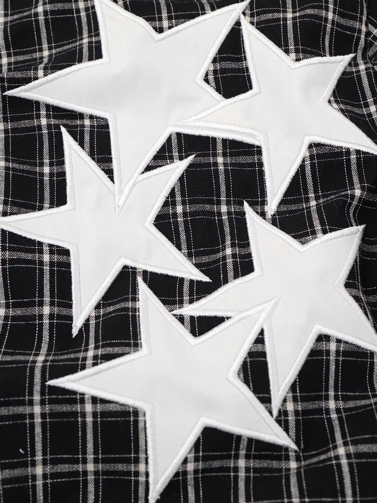 Star Applique Plaid Long Sleeve Shirt