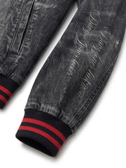 Salt Bones Graphic Washed Denim Jacket