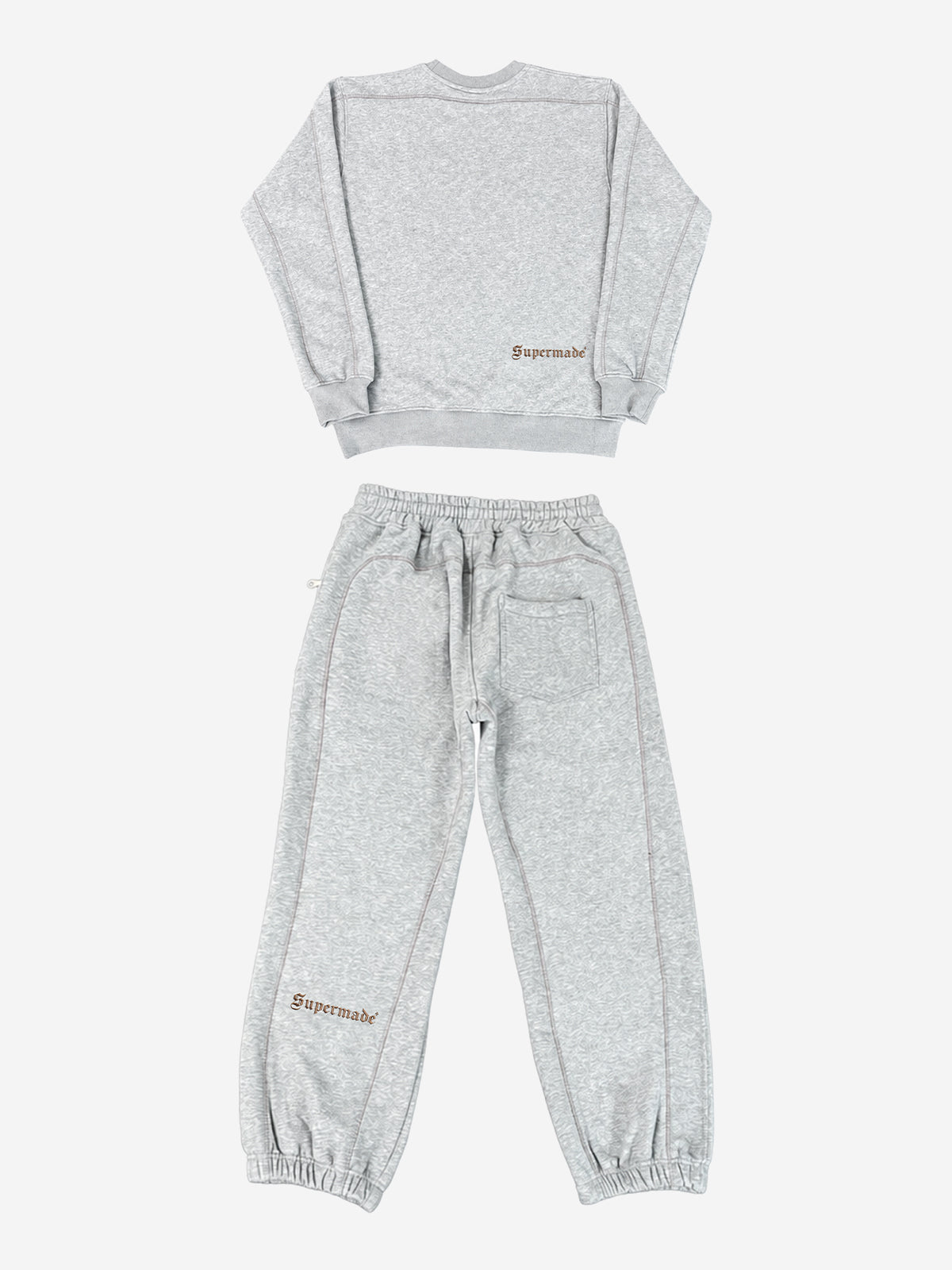 Embroidered Cropped Crewneck Sweatshirt & Relaxed Jogger Set