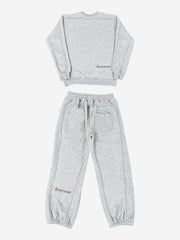Embroidered Cropped Crewneck Sweatshirt & Relaxed Jogger Set