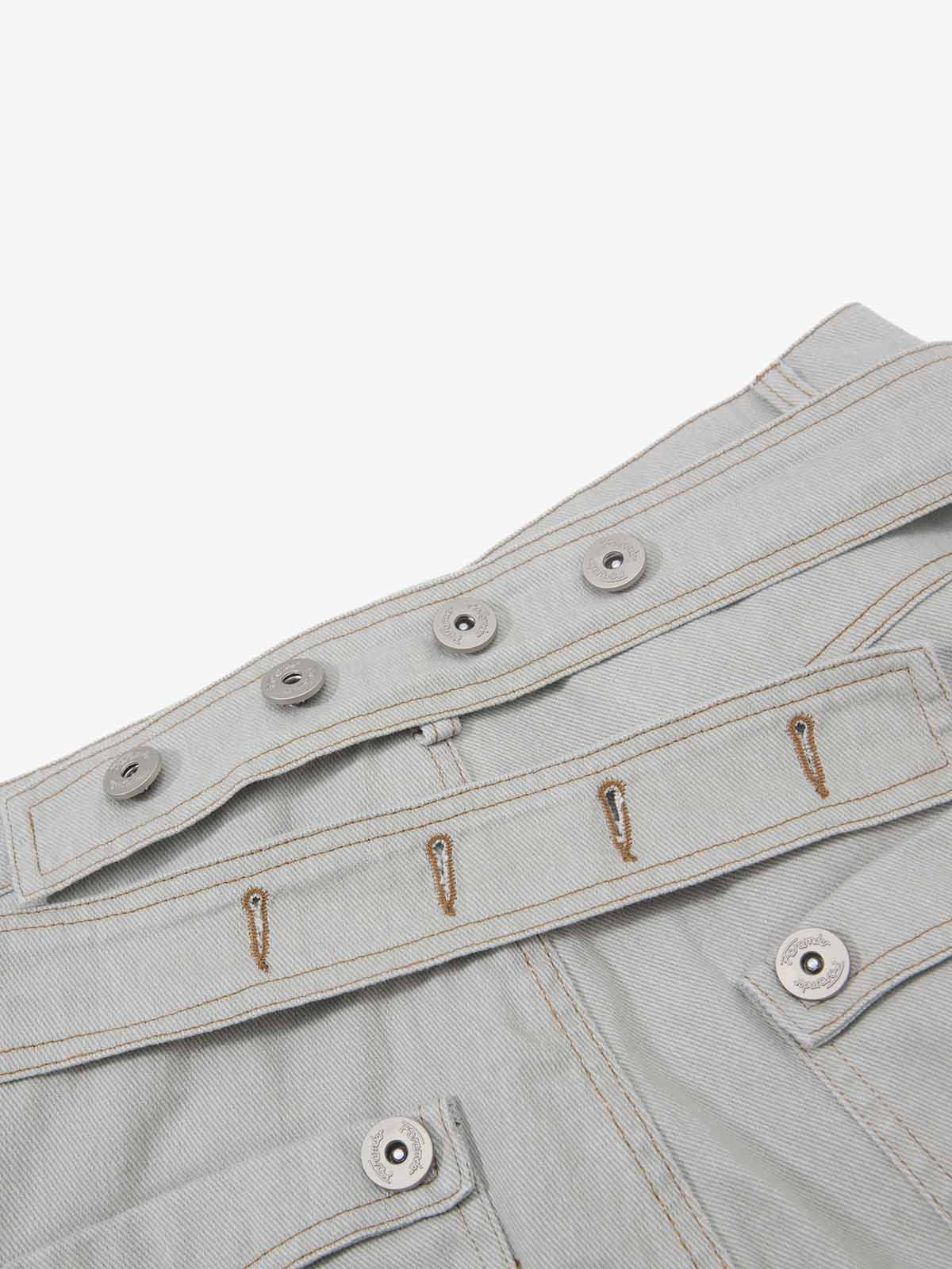 Cross Buckle Strap Wide Leg Pants 