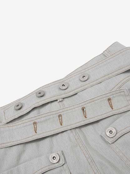 Cross Buckle Strap Wide Leg Pants 