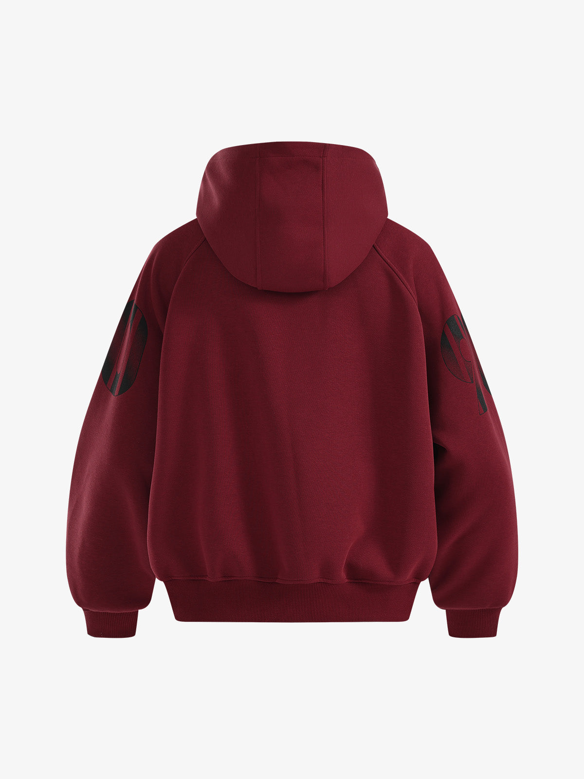 Striped Badge Raglan Hooded Sweatshirt