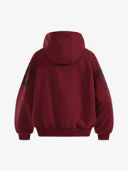 Striped Badge Raglan Hooded Sweatshirt