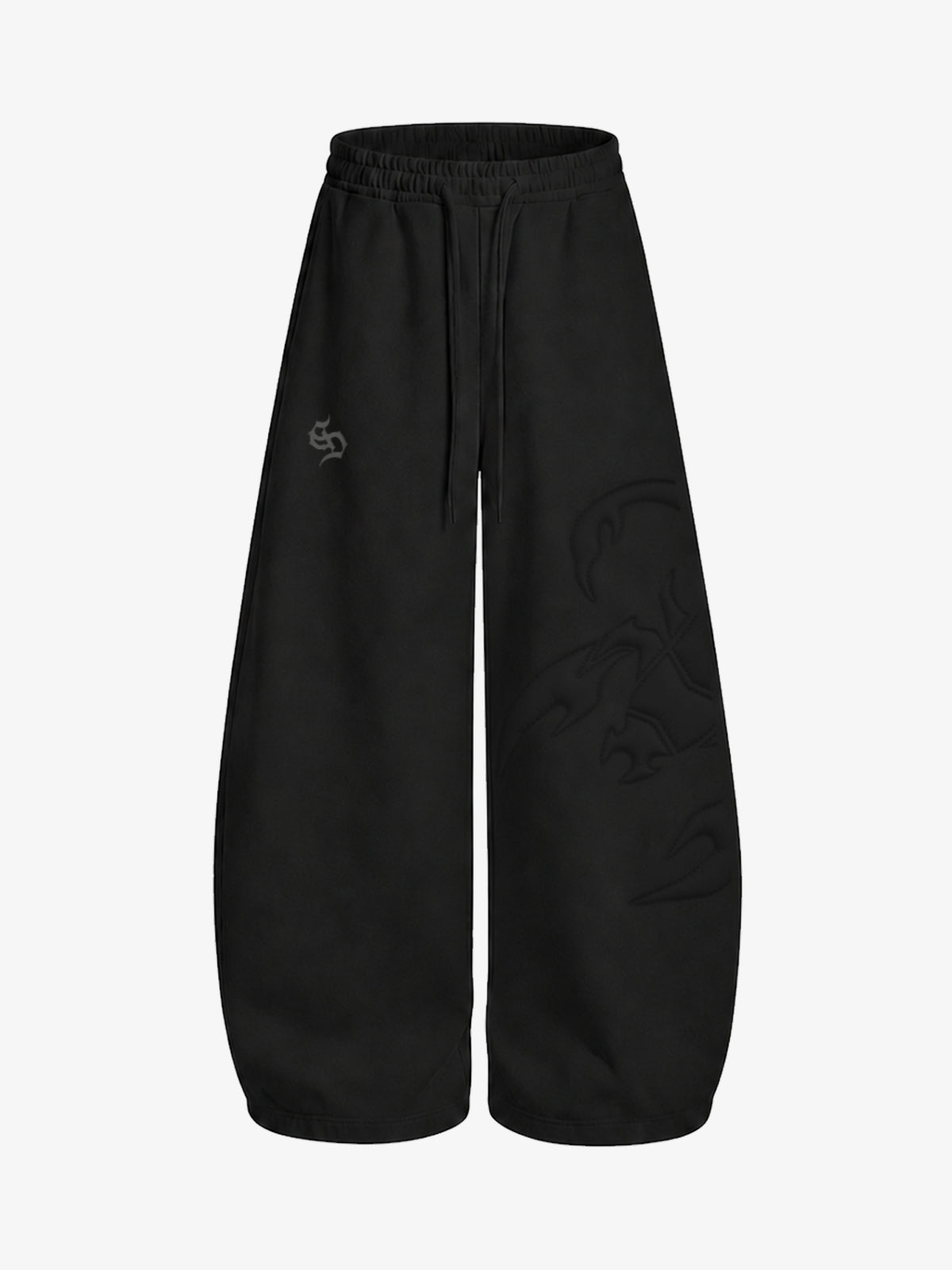 Cotton-Blend Quilted Padded Embroidered Hoodie & Wide-Leg Sweatpants Set