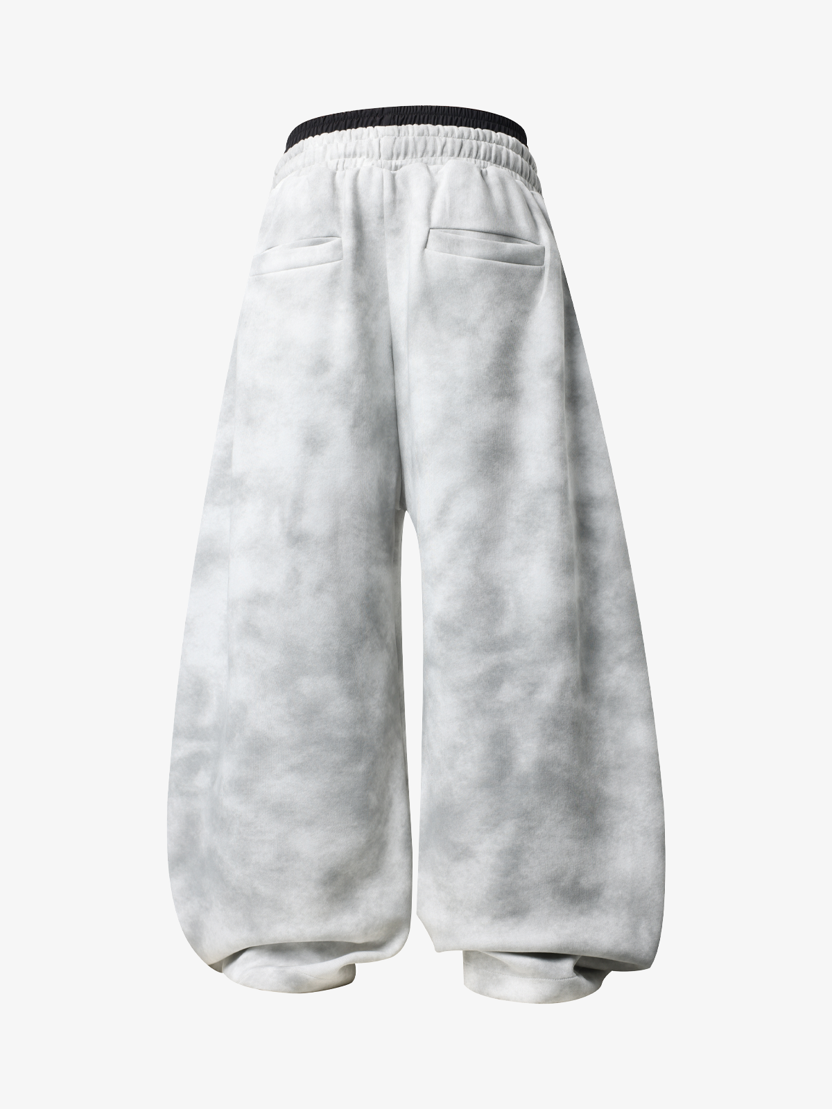 Double-Waist Striped Baggy Sweatpants