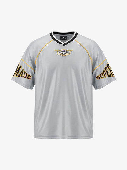 Supermade Patterned Custom V-neck Silver Sport Jersey 