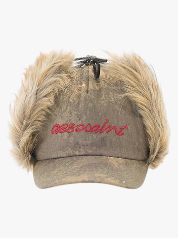 Camo Faux Fur Trim Hat