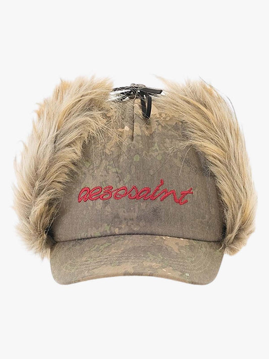 Camo Faux Fur Trim Hat