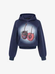 Cherry Graphic Cropped Hoodie