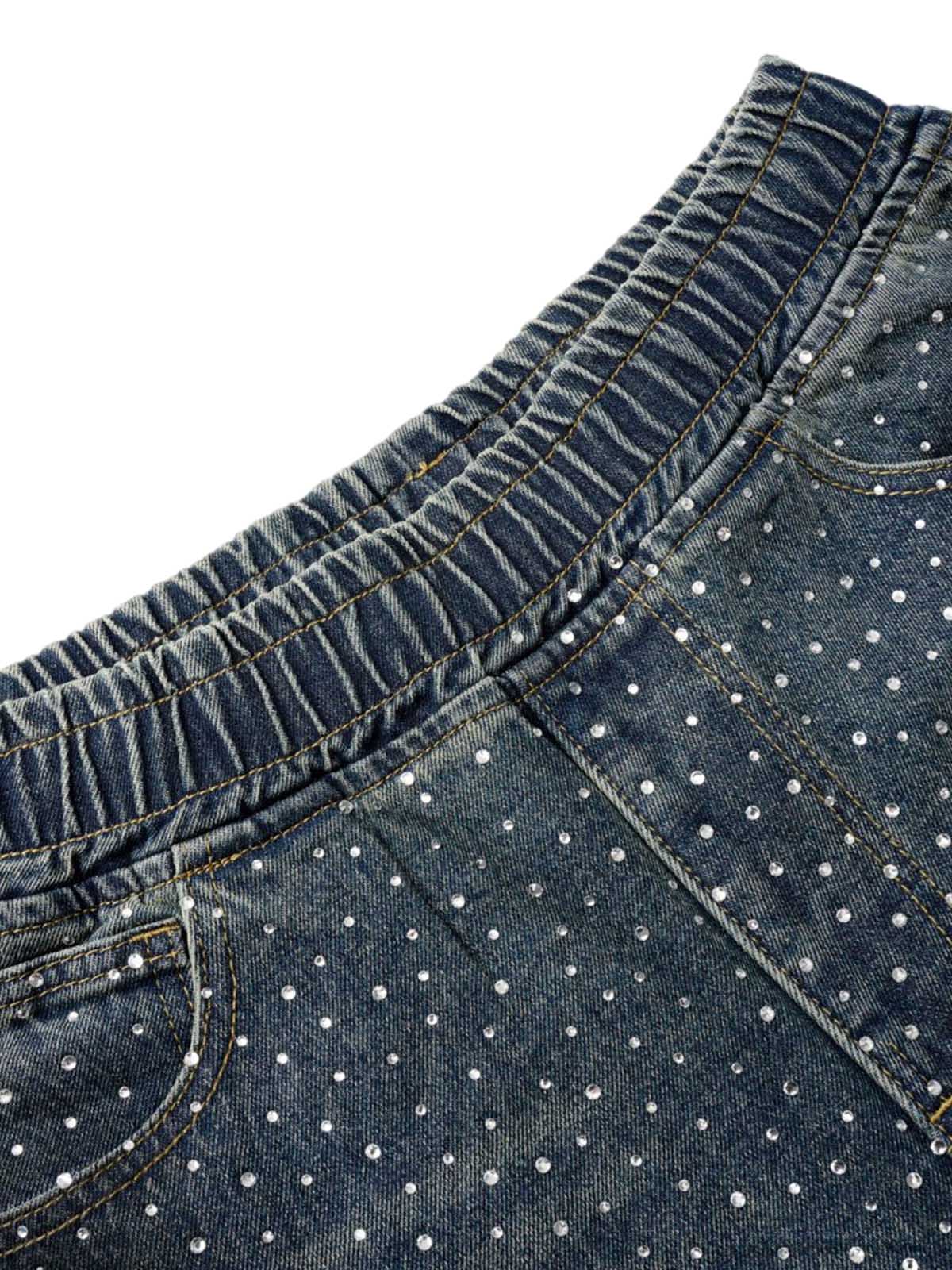 Heavy Diamond Drawstring Denim Jorts