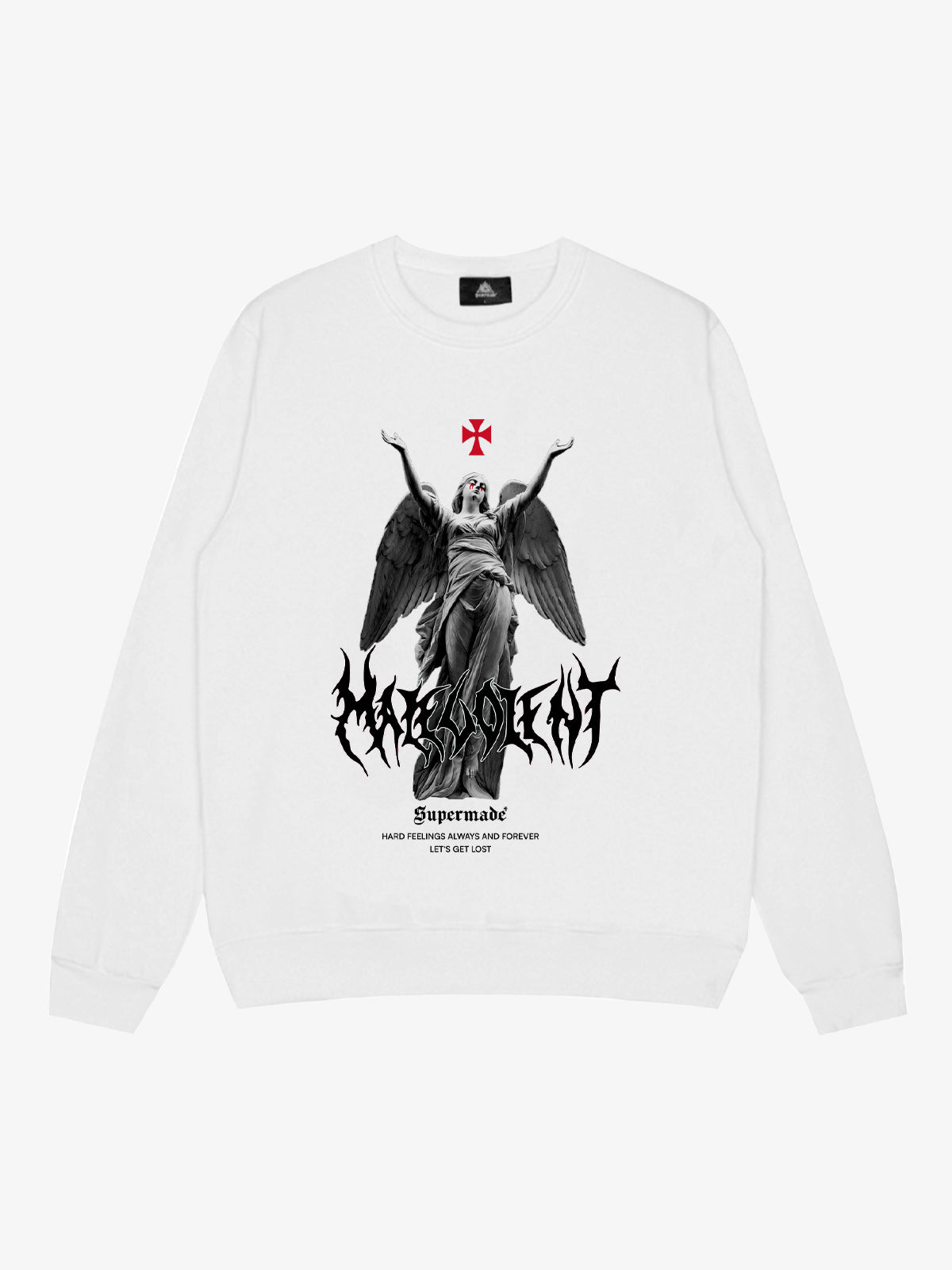 Gothic Angel Graphic Sweatshirt - Perfect for Edgy Streetwear Enthusiasts 