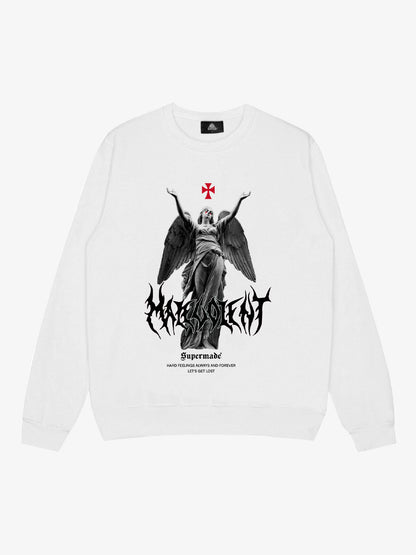 Gothic Angel Graphic Sweatshirt - Perfect for Edgy Streetwear Enthusiasts 