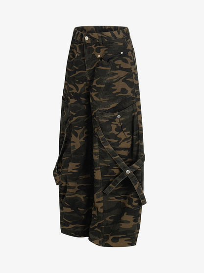 Street Camo Multi-Pocket Cargo Baggy Pants 