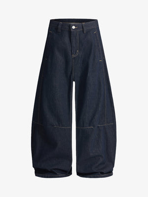 Wide-Leg Denim Trousers with Unique Patchwork Design for Modern Fashionistas 