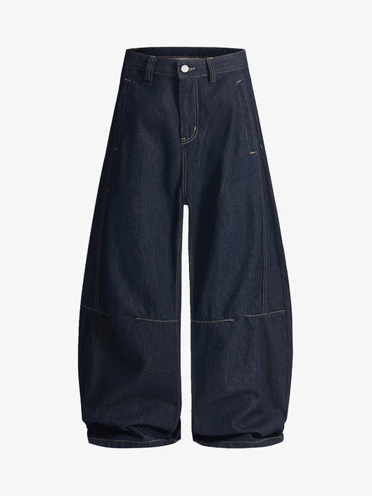 Wide-Leg Denim Trousers with Unique Patchwork Design for Modern Fashionistas 
