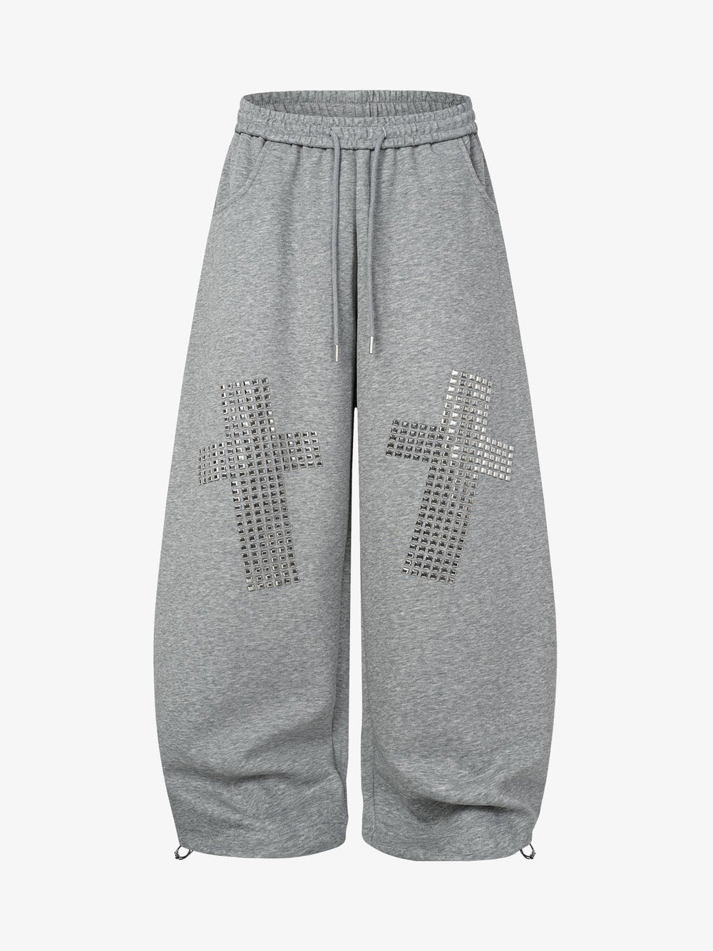 Cross Graphic Metal Detail Baggy Sweatpants