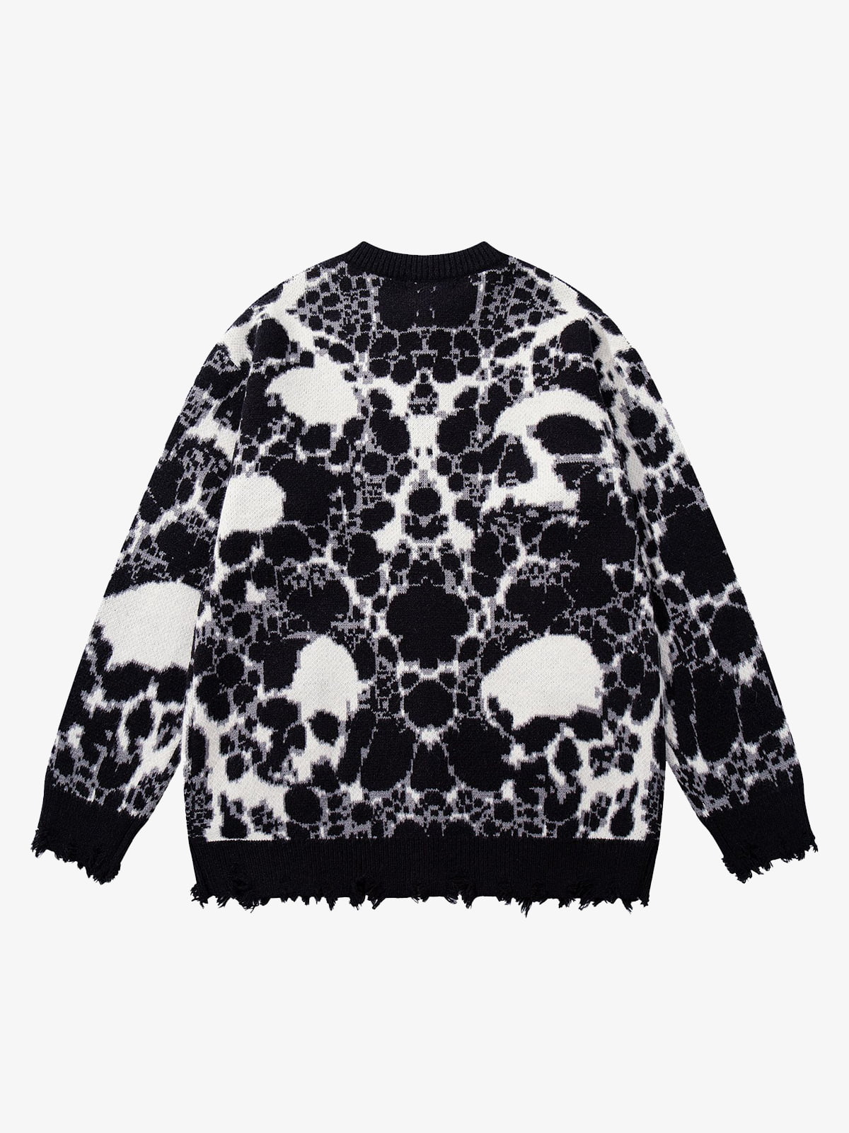 Skull Pattern Knit Sweater for Casual and Fashionable Looks 
