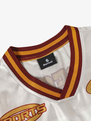 Camouflage-Digitaldruck-Mesh-V-Ausschnitt-Trikot
