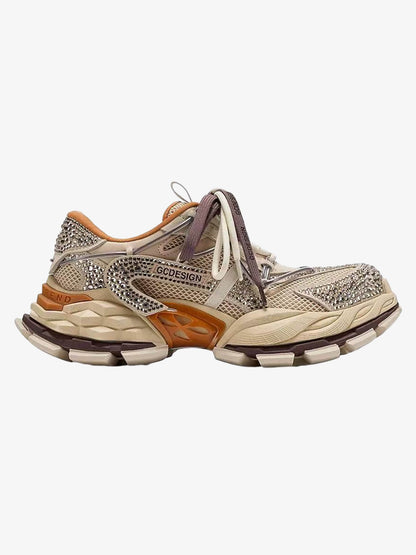 Rhinestone Color Block Sneakers