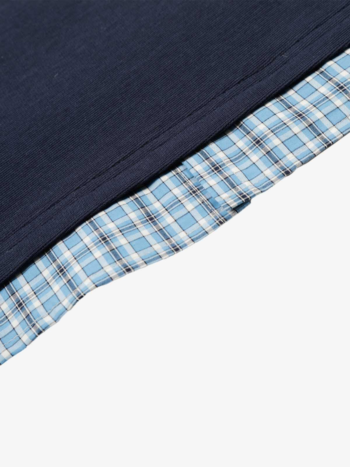 Poloshirt aus Piqué-Baumwolle mit kariertem Kontrastkragen und -bündchen