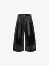 Belted Curved Seam Wide Leg Jorts