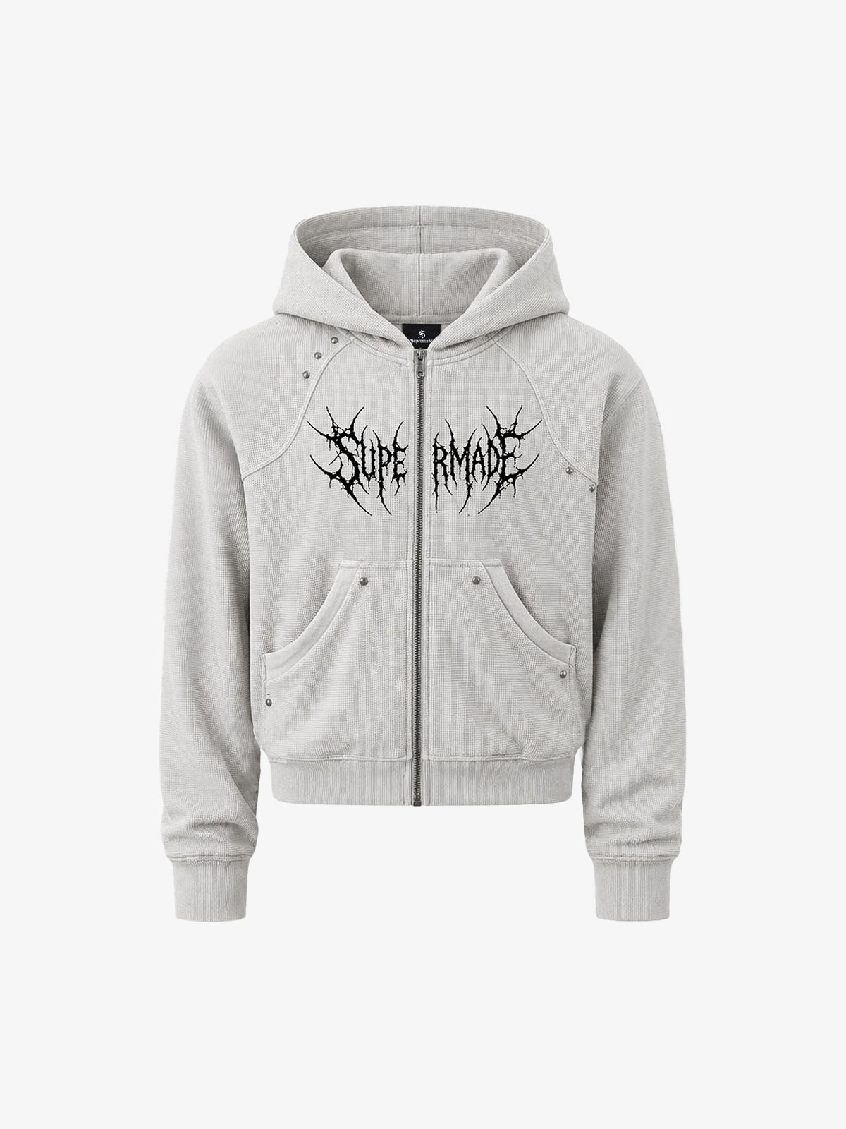 Spiked Graphic Zip Hoodie