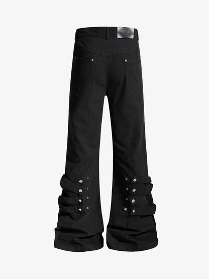 Detachable Multi-Button Flared Casual Flare Pants 