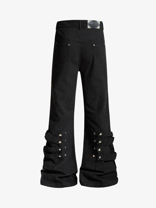 Detachable Multi-Button Flared Casual Flare Pants