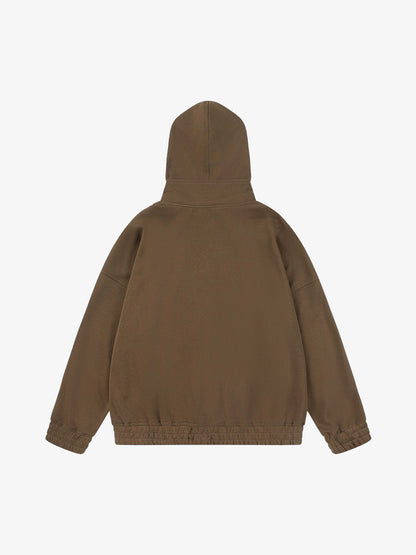 Retro Embroidered College Detachable Hoodie 