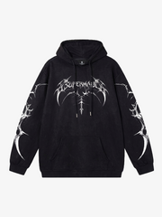 Thorn Letter Graphic Washed Hoodie