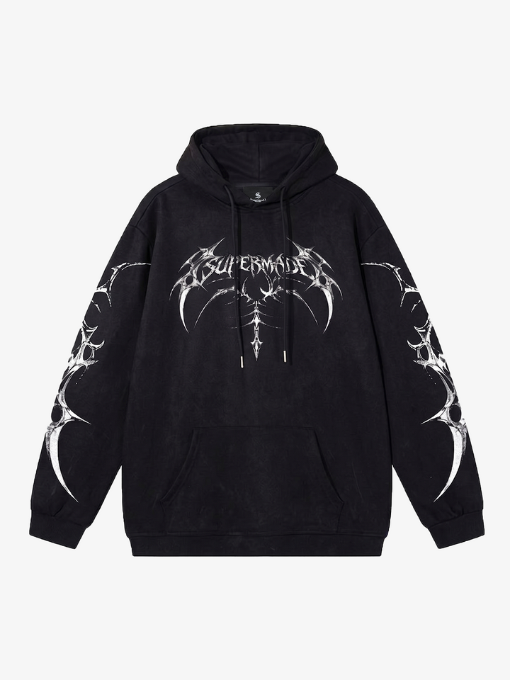 Thorn Letter Graphic Washed Hoodie