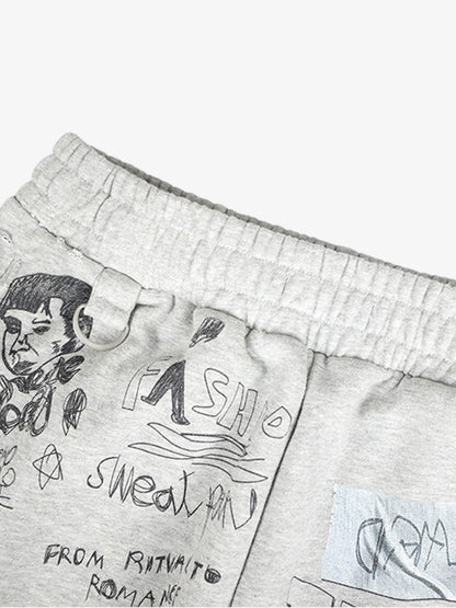 Graffiti Art Print Lounge Baggy Pants 