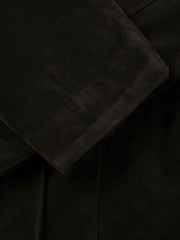 Retro Unique Metal Button Lapel Suede Bomber Jacket - 2538 