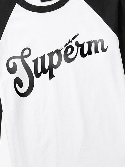 Logo Graphic Tailored-Fit 5/8 Raglan Sleeve Top