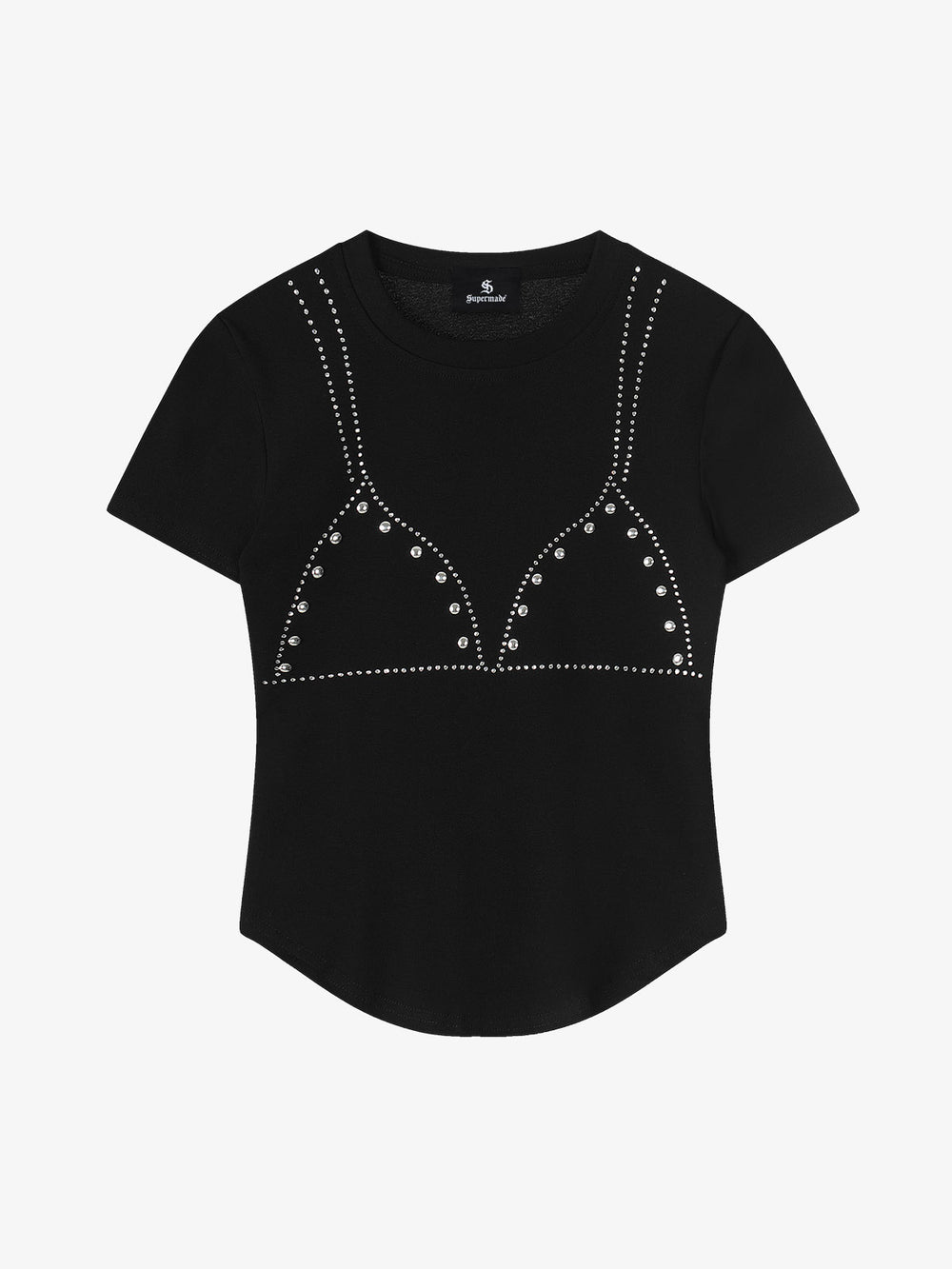 Rivet Rhinestone Slim T-Shirt