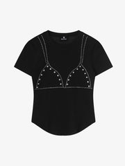 Rivet Rhinestone Slim T-Shirt