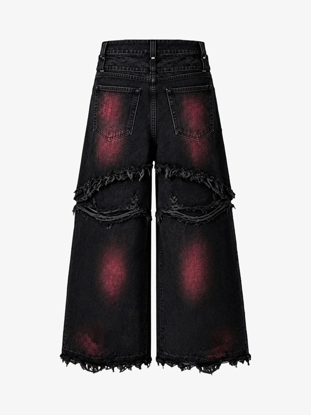 Washed Distressed Cargo Jeans