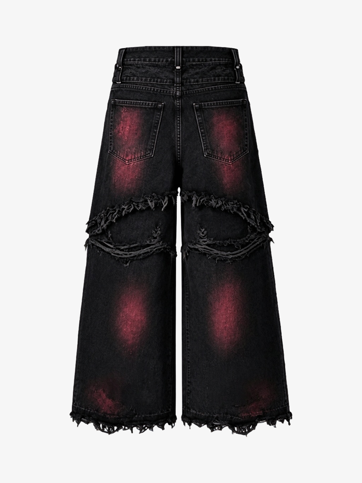Washed Distressed Cargo Jeans