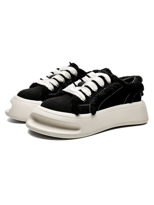 Fuzzy Trim Chunk Shoes - 2379 